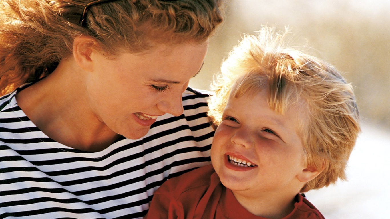 happy mother and child